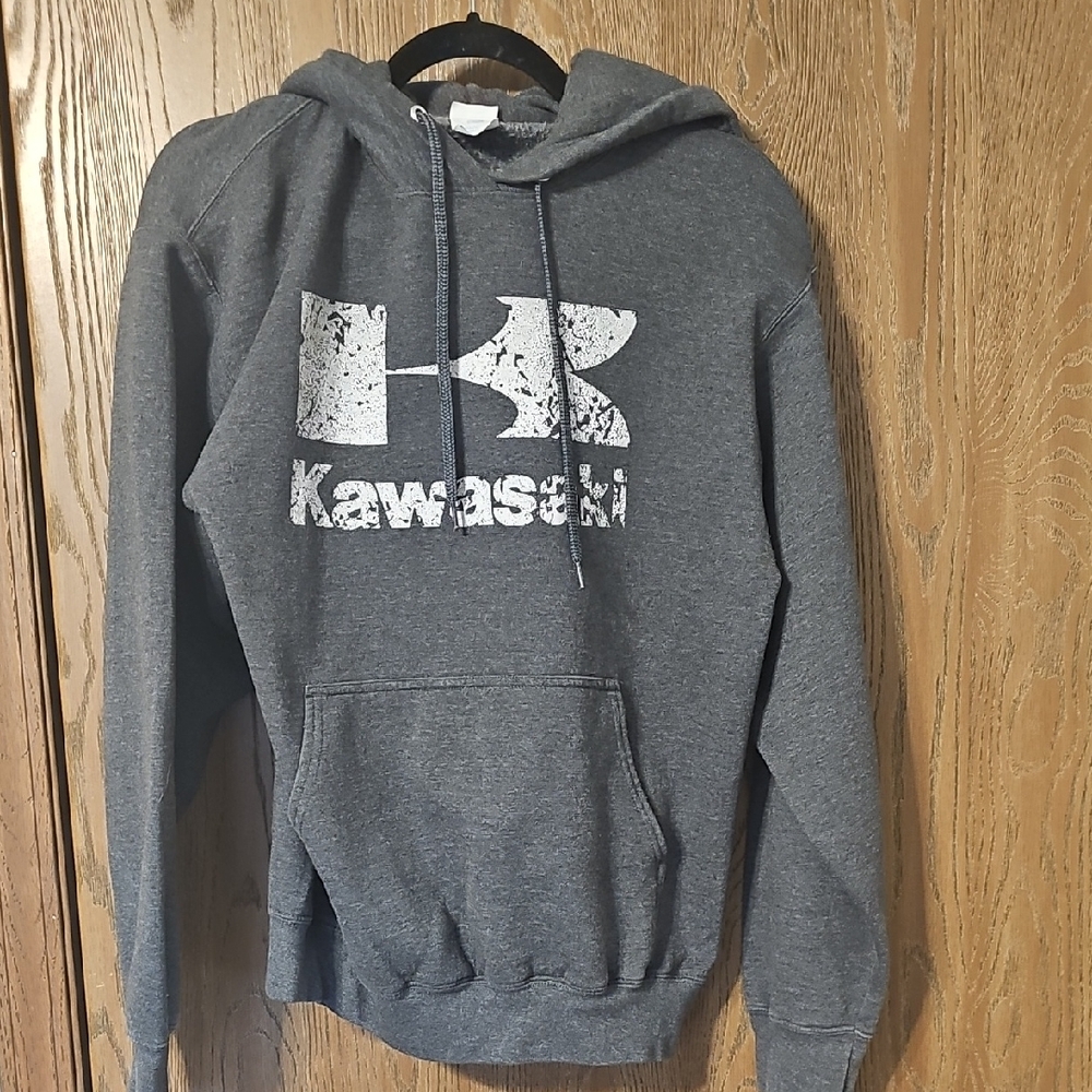 Kawasaki Men's Gray Pullover Hoodie